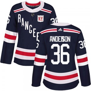 Women's Authentic New York Rangers Glenn Anderson Navy Blue 2018 Winter Classic Home Official Adidas Jersey