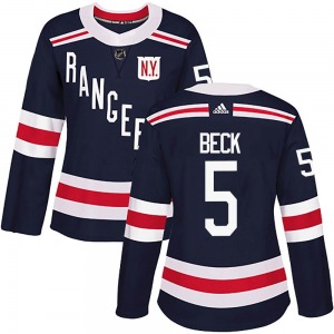 Women's Authentic New York Rangers Barry Beck Navy Blue 2018 Winter Classic Home Official Adidas Jersey