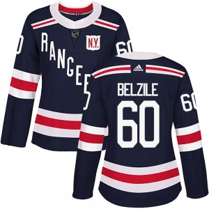 Women's Authentic New York Rangers Alex Belzile Navy Blue 2018 Winter Classic Home Official Adidas Jersey