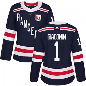 Women's Authentic New York Rangers Eddie Giacomin Navy Blue 2018 Winter Classic Home Official Adidas Jersey