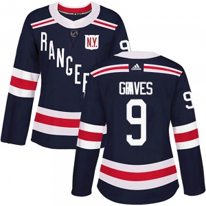 Women's Authentic New York Rangers Adam Graves Navy Blue 2018 Winter Classic Home Official Adidas Jersey