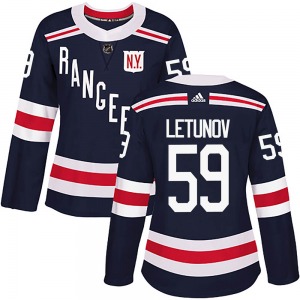 Women's Authentic New York Rangers Maxim Letunov Navy Blue 2018 Winter Classic Home Official Adidas Jersey