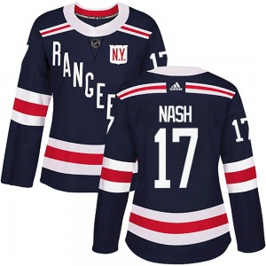 Women's Authentic New York Rangers Riley Nash Navy Blue 2018 Winter Classic Home Official Adidas Jersey