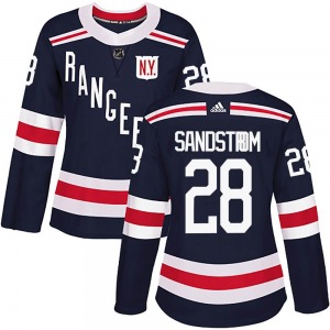 Women's Authentic New York Rangers Tomas Sandstrom Navy Blue 2018 Winter Classic Home Official Adidas Jersey