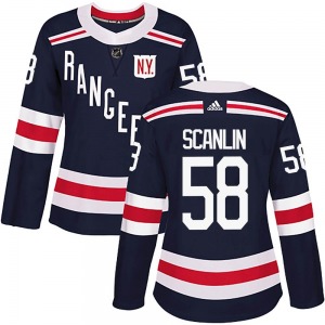 Women's Authentic New York Rangers Brandon Scanlin Navy Blue 2018 Winter Classic Home Official Adidas Jersey