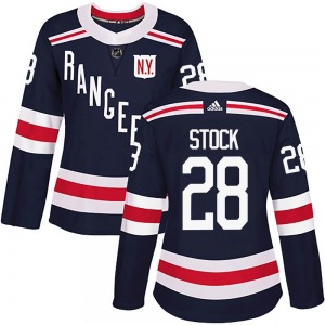 Women's Authentic New York Rangers P.j. Stock Navy Blue 2018 Winter Classic Home Official Adidas Jersey