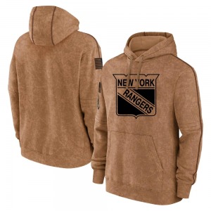 Adult New York Rangers Brown 2023 Salute to Service Club Pullover Hoodie