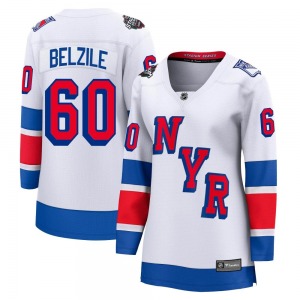 Women's Breakaway New York Rangers Alex Belzile White 2024 Stadium Series Official Fanatics Branded Jersey