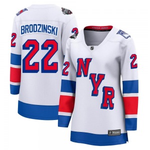 Women's Breakaway New York Rangers Jonny Brodzinski White 2024 Stadium Series Official Fanatics Branded Jersey