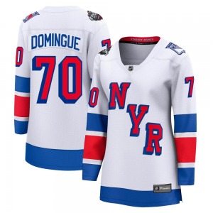 Women's Breakaway New York Rangers Louis Domingue White 2024 Stadium Series Official Fanatics Branded Jersey