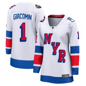 Women's Breakaway New York Rangers Eddie Giacomin White 2024 Stadium Series Official Fanatics Branded Jersey