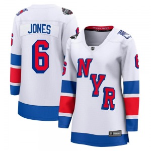 Women's Breakaway New York Rangers Zac Jones White 2024 Stadium Series Official Fanatics Branded Jersey