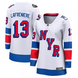 Women's Breakaway New York Rangers Alexis Lafreniere White 2024 Stadium Series Official Fanatics Branded Jersey
