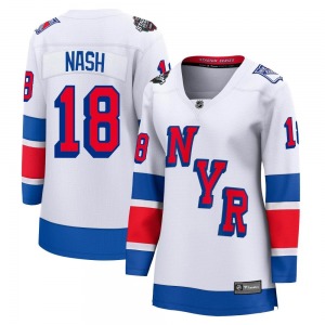 Women's Breakaway New York Rangers Riley Nash White 2024 Stadium Series Official Fanatics Branded Jersey