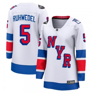 Women's Breakaway New York Rangers Chad Ruhwedel White 2024 Stadium Series Official Fanatics Branded Jersey