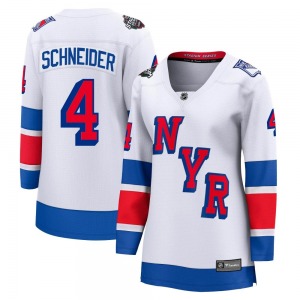 Women's Breakaway New York Rangers Braden Schneider White 2024 Stadium Series Official Fanatics Branded Jersey