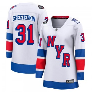 Women's Breakaway New York Rangers Igor Shesterkin White 2024 Stadium Series Official Fanatics Branded Jersey