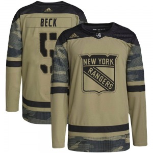 Adult Authentic New York Rangers Barry Beck Camo Military Appreciation Practice Official Adidas Jersey