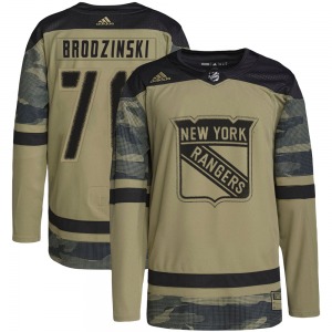 Adult Authentic New York Rangers Jonny Brodzinski Camo Military Appreciation Practice Official Adidas Jersey