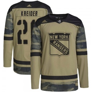 Adult Authentic New York Rangers Chris Kreider Camo Military Appreciation Practice Official Adidas Jersey