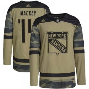 Adult Authentic New York Rangers Connor Mackey Camo Military Appreciation Practice Official Adidas Jersey