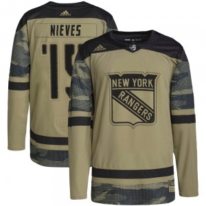 Adult Authentic New York Rangers Boo Nieves Camo Military Appreciation Practice Official Adidas Jersey