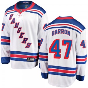 Youth Breakaway New York Rangers Morgan Barron White Away Official Fanatics Branded Jersey