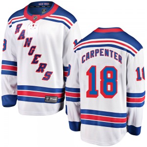 Youth Breakaway New York Rangers Ryan Carpenter White Away Official Fanatics Branded Jersey