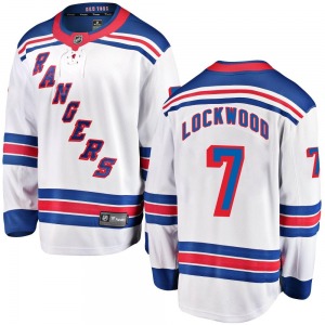 Youth Breakaway New York Rangers William Lockwood White Away Official Fanatics Branded Jersey