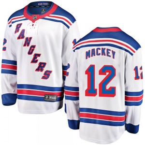 Youth Breakaway New York Rangers Connor Mackey White Away Official Fanatics Branded Jersey
