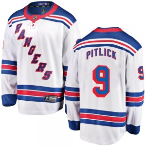 Youth Breakaway New York Rangers Tyler Pitlick White Away Official Fanatics Branded Jersey