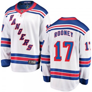 Youth Breakaway New York Rangers Kevin Rooney White Away Official Fanatics Branded Jersey
