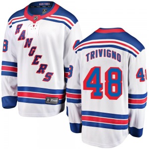 Youth Breakaway New York Rangers Bobby Trivigno White Away Official Fanatics Branded Jersey