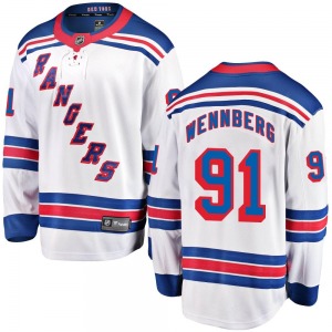 Youth Breakaway New York Rangers Alex Wennberg White Away Official Fanatics Branded Jersey