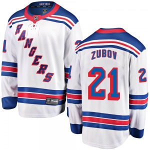 Youth Breakaway New York Rangers Sergei Zubov White Away Official Fanatics Branded Jersey