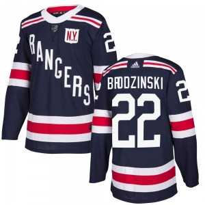Youth Authentic New York Rangers Jonny Brodzinski Navy Blue 2018 Winter Classic Home Official Adidas Jersey