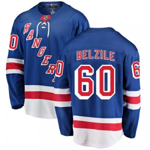 Youth Breakaway New York Rangers Alex Belzile Blue Home Official Fanatics Branded Jersey