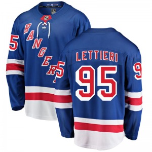 Youth Breakaway New York Rangers Vinni Lettieri Blue Home Official Fanatics Branded Jersey
