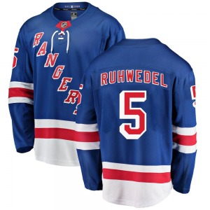 Youth Breakaway New York Rangers Chad Ruhwedel Blue Home Official Fanatics Branded Jersey
