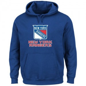 Adult New York Rangers Royal Blue Majsetic Critical Victory VIII Pullover Hoodie -