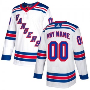 Women's Authentic New York Rangers Custom White Away Official Adidas Jersey