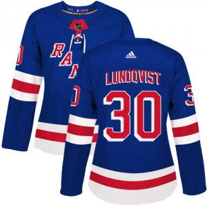 Women's Authentic New York Rangers Henrik Lundqvist Royal Blue Home Official Adidas Jersey