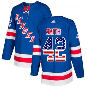 Adult Authentic New York Rangers Brendan Smith Royal Blue USA Flag Fashion Official Adidas Jersey