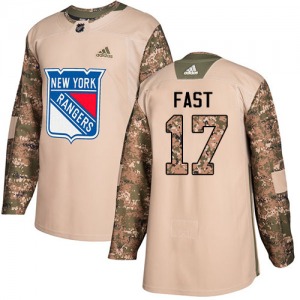 Adult Authentic New York Rangers Jesper Fast Camo Veterans Day Practice Official Adidas Jersey