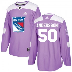 Youth Authentic New York Rangers Lias Andersson Purple Fights Cancer Practice Official Adidas Jersey