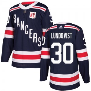 Adult Authentic New York Rangers Henrik Lundqvist Navy Blue 2018 Winter Classic Official Adidas Jersey