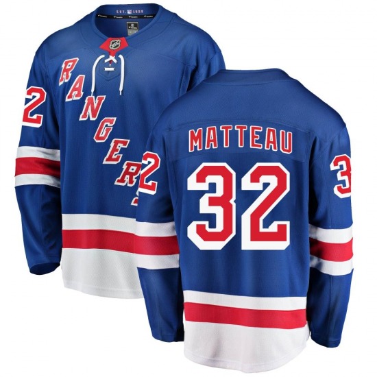 Adult Breakaway New York Rangers Stephane Matteau Blue Home Official Fanatics Branded Jersey