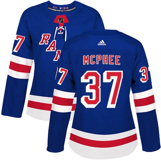 Women's Authentic New York Rangers George Mcphee Royal Blue Home Official Adidas Jersey