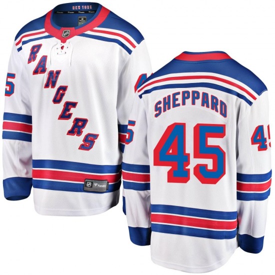 Youth Breakaway New York Rangers James Sheppard White Away Official Fanatics Branded Jersey