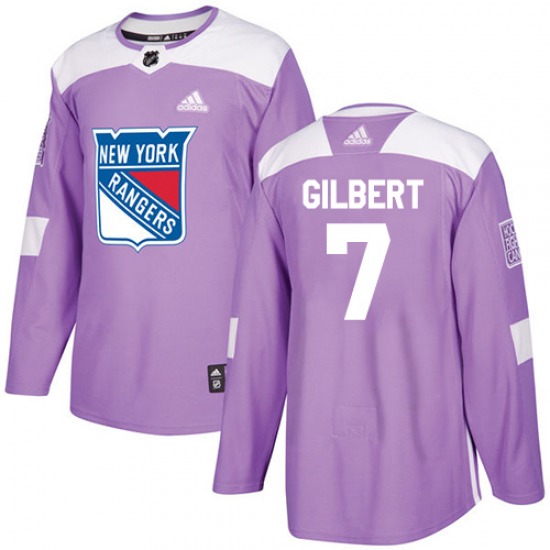 Adult Authentic New York Rangers Rod Gilbert Purple Fights Cancer Practice Official Adidas Jersey